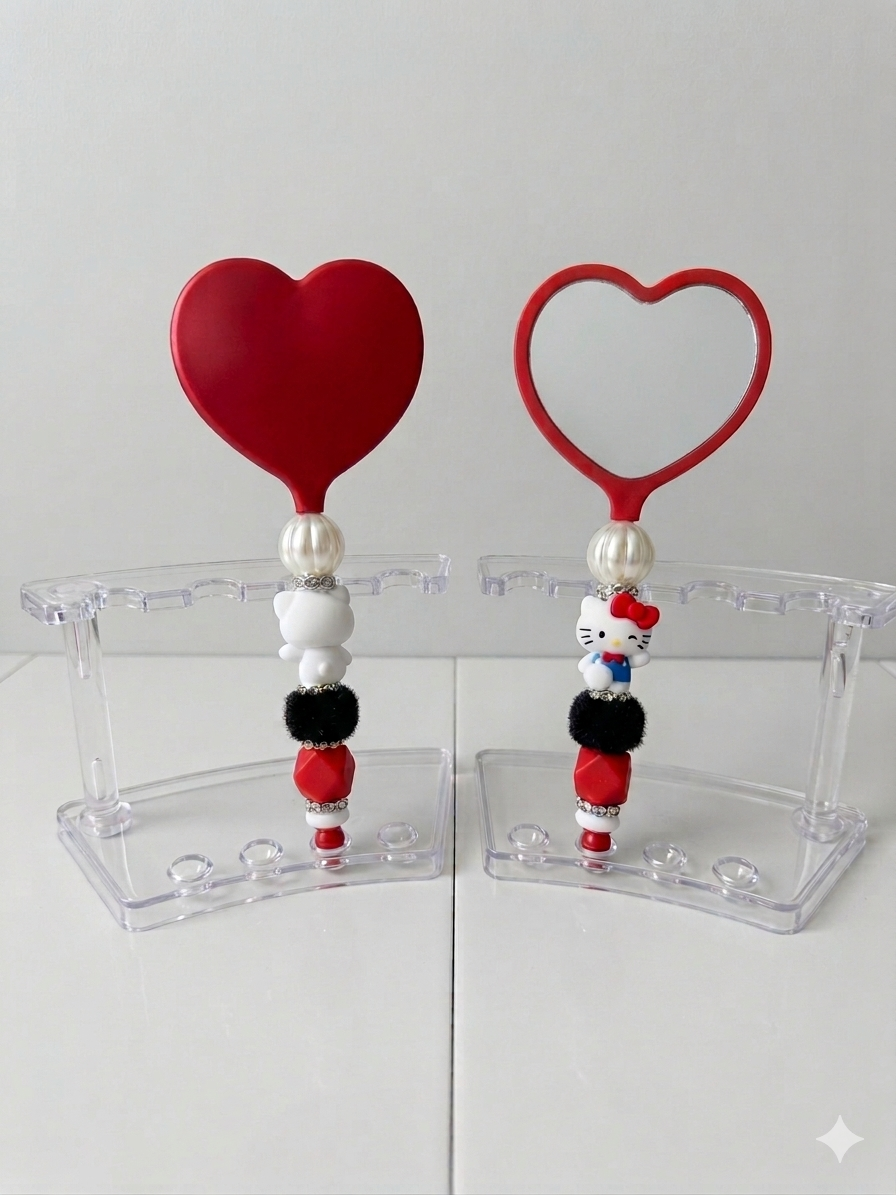 HK red heart shaped mirror
