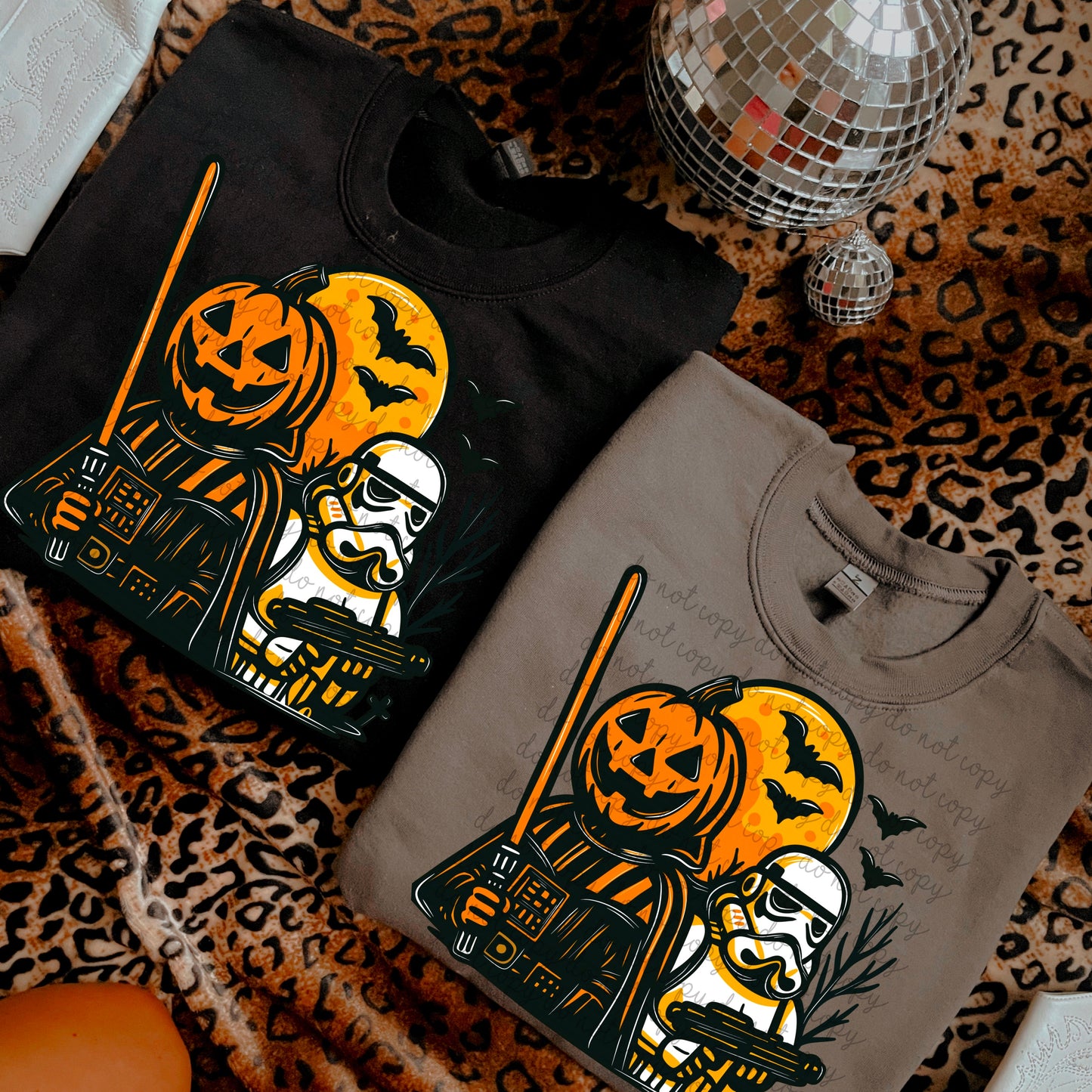 Pumpkin Dark Side Halloween Graphic Tee | Spooky Sci-Fi Inspired Fall T-Shirt