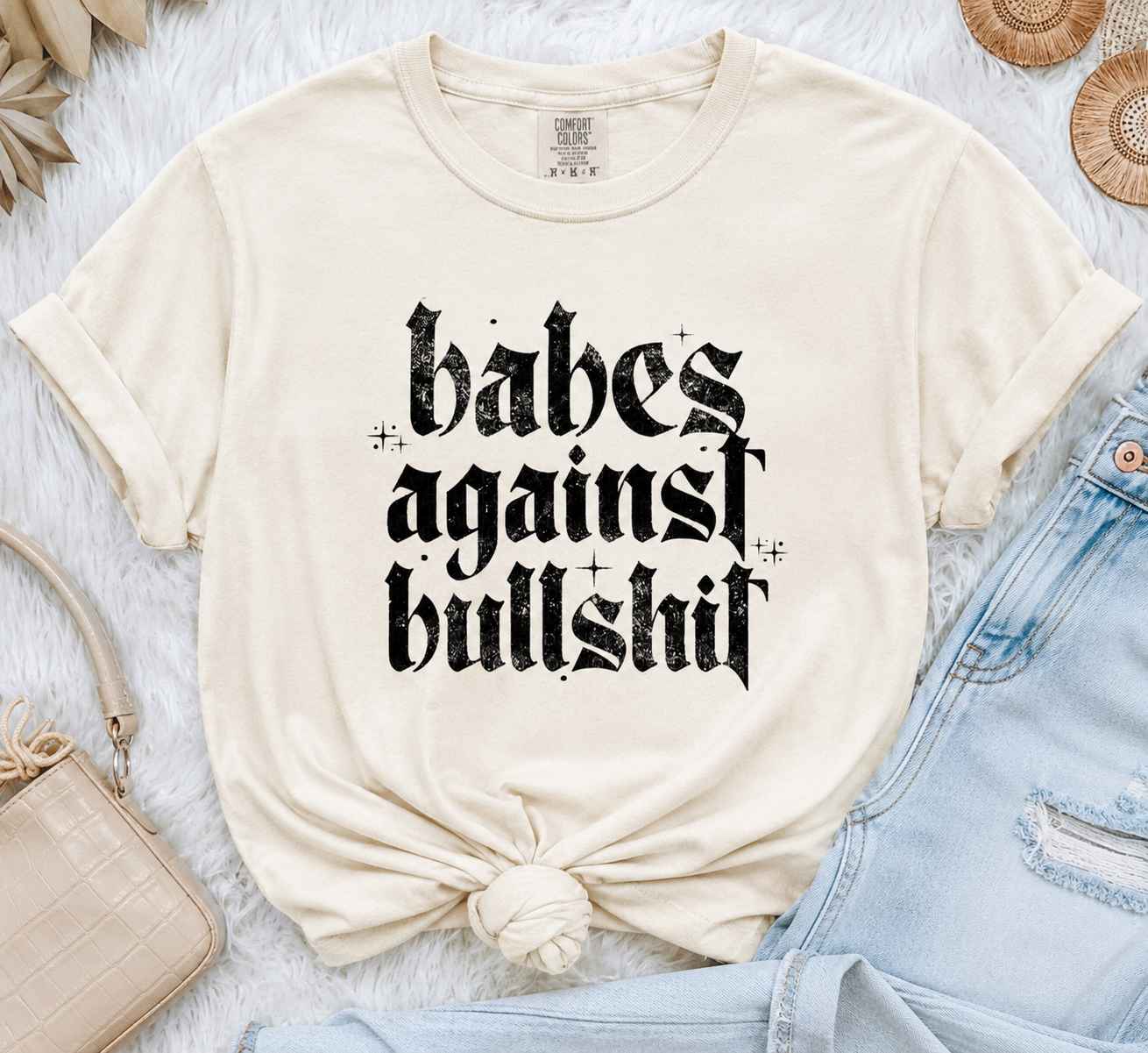 Babes Against Bullshit Comfort Colors® T-Shirt | Bold Feminist Graphic Tee | Retro Gothic Shirt