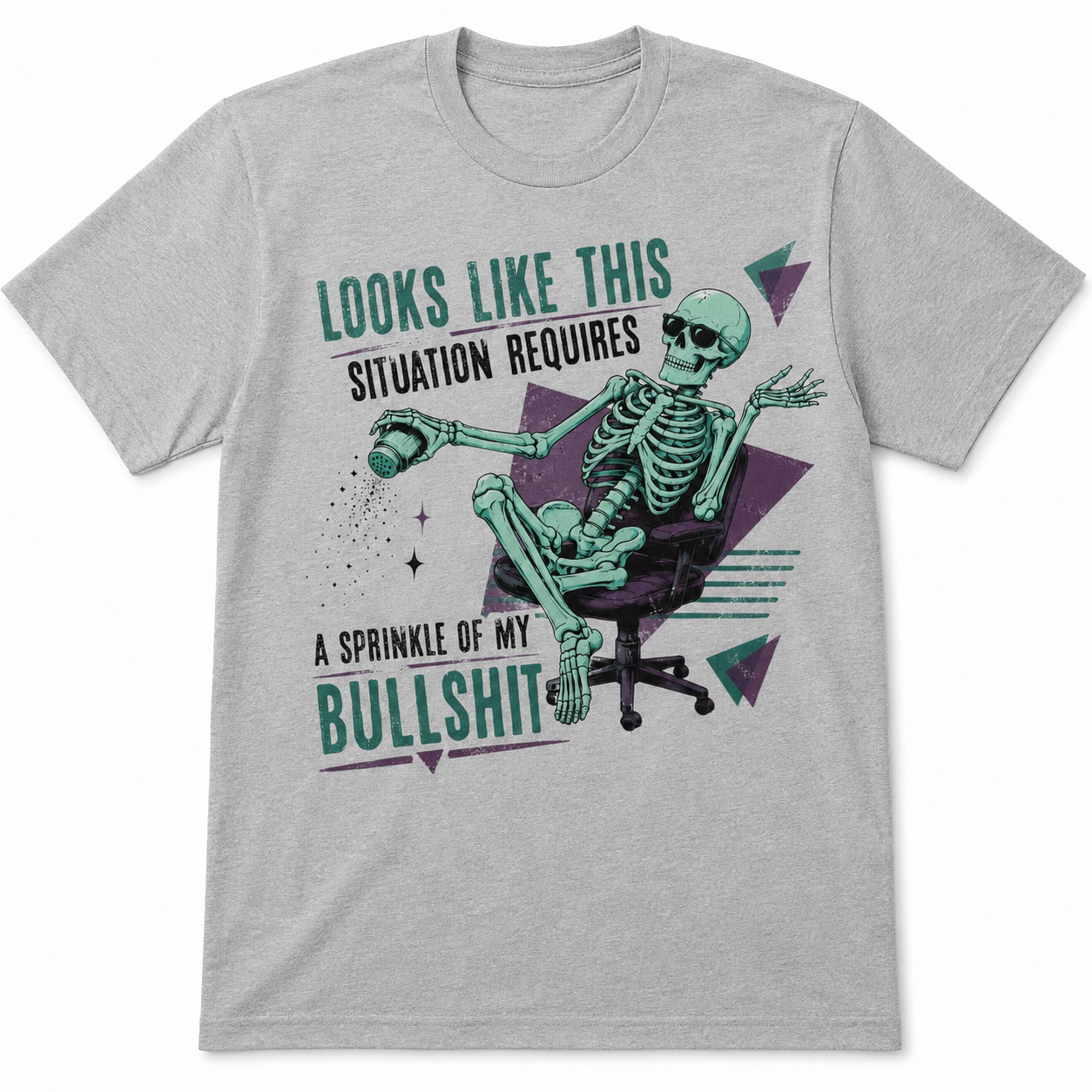 A Sprinkle of My Bullshit Skeleton T-Shirt | Funny Sarcastic Graphic Tee
