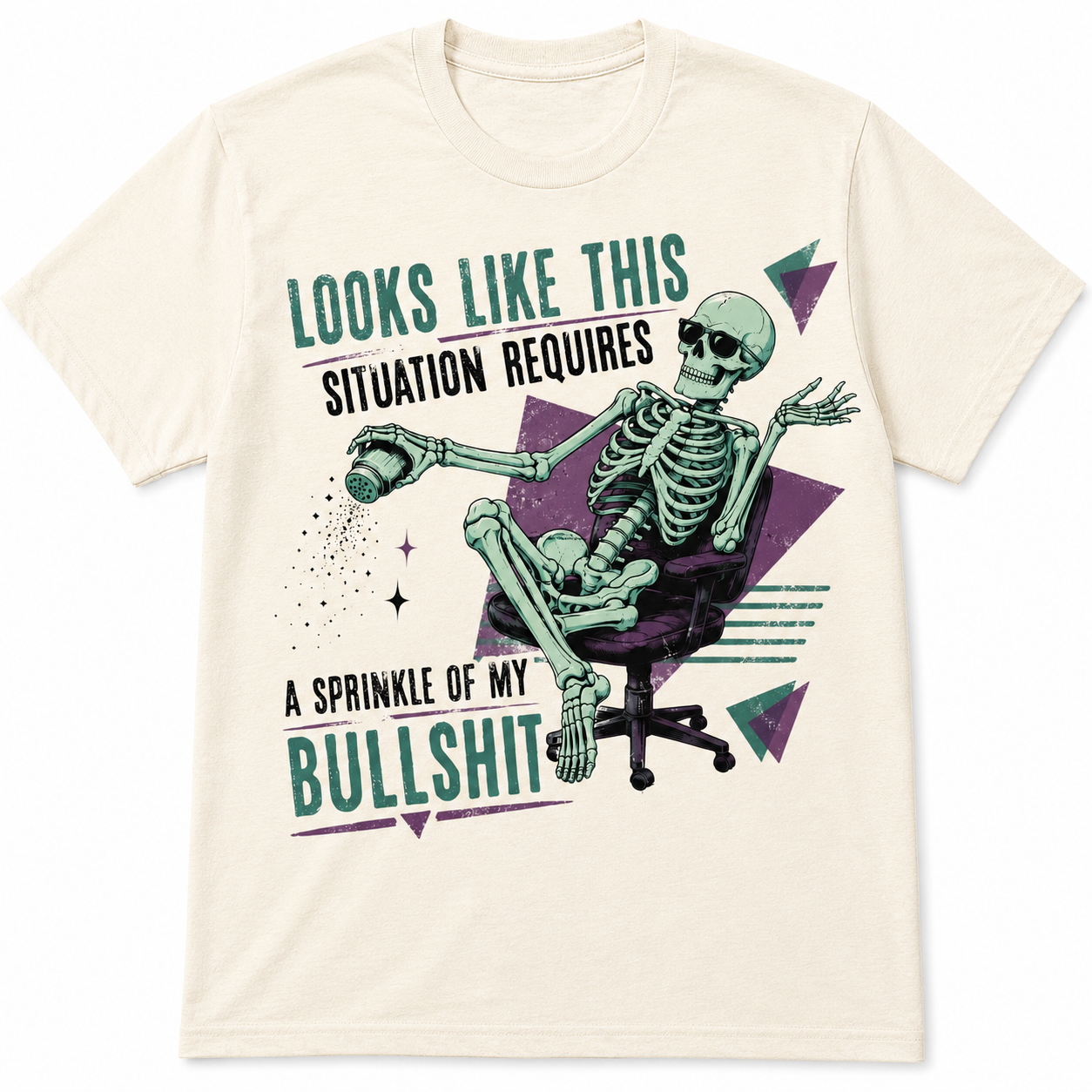 A Sprinkle of My Bullshit Skeleton T-Shirt | Funny Sarcastic Graphic Tee