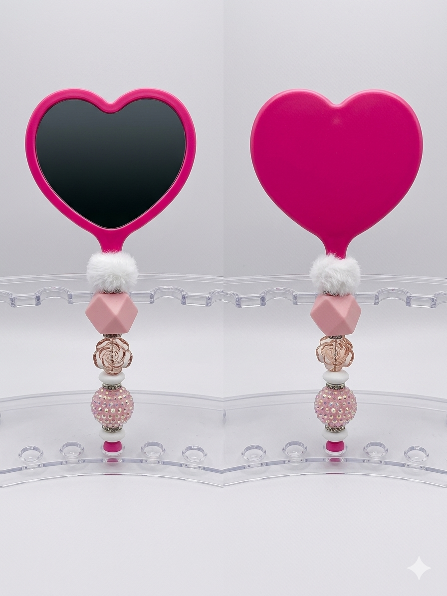 Pink Heart Mirror